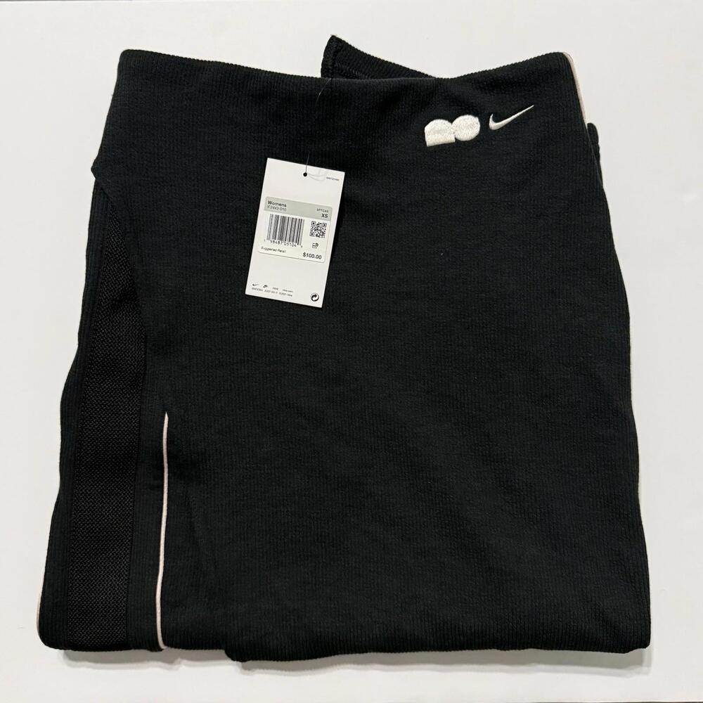 Nike Naomi Osaka High Waisted Ribbed Maxi Skirt Black IF2443 010 Women’s XS - Picture 2 of 13